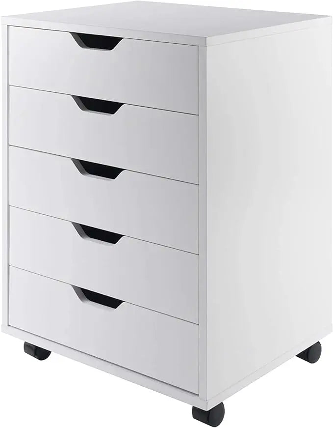 10519 Halifax 5-Drawer Composite Wood Cabinet, White