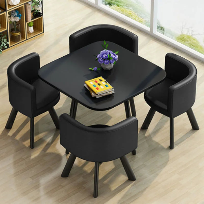 стол обеденный Dining Table Set 4 Chairs Modern Reception Negotiation Coffee Tables Living Room Furniture Kitchen Table Chairs