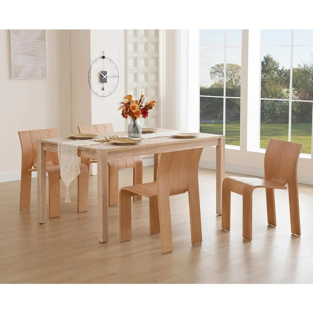 Juego de 4 sillas de comedor de madera modernas, sillas de cocina apilables de madera, sillas modernas para invitados, cocina, oficina, boda, fiesta, picnic