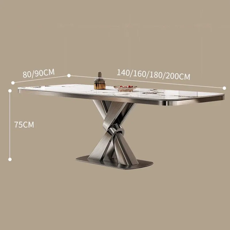 Mesa de comedor rectangular de diseño de lujo plegable Mesa de comedor italiana para 8 personas Mesas de comedor de mármol Accesorios de decoración