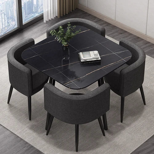 Conjuntos de comedor y salón nórdicos Conjuntos de comedor móviles sencillos para apartamentos de lujo Muebles minimalistas y modernos con acentos