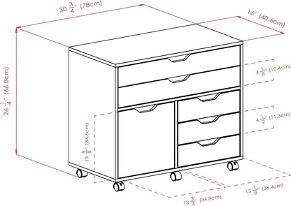 Gabinete Halifax de madera NUEVO, 2 cajones grandes y 3 cajones pequeños, blanco, EE. UU.