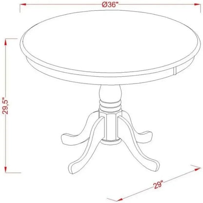 Ensemble de table à manger en bois - 4 chaises de salle à manger étonnantes avec siège en tissu de lin et une table à manger du milieu du siècle (finition cappuccino)