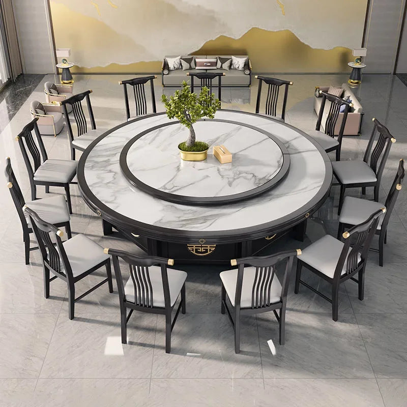 Mesa de comedor redonda de diseño, mesa de comedor industrial de mármol plegable de lujo para 8 personas, mesas de salón, muebles de cocina Jantar