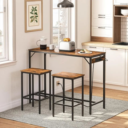 Juegos de comedor, mesa de barra de cocina alta con taburetes de 2 sillas, juego de mesa y sillas, muebles de mesa de comedor, envío gratis