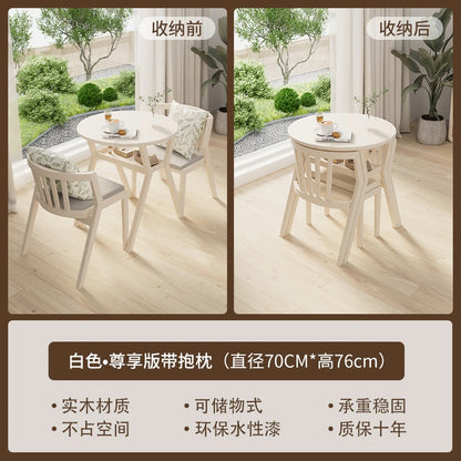 Folding Coffee Wooden Dining Table Set Chairs Small Kitchen Nordic Round Table Living Room Mesas De Comedor Home Furniture