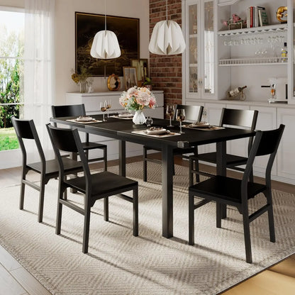 Ensemble de table à manger pour 4 à 8 personnes, ensemble de table de cuisine extensible avec 2 bancs et 2 tabourets carrés