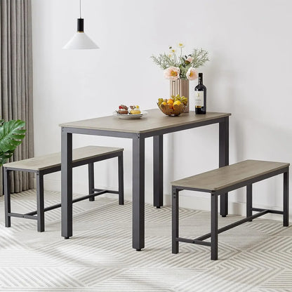 Mesa de comedor de imitación de mármol para 4 personas, muebles de cocina con 2 mesas de comedor de cuero PU, mesa de cocina y sillas