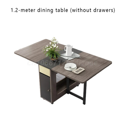 Folding Dining Table with Chairs, Ultra-Thin, Multi-Functional Combination, Multi-person Table, 0, 2, 4, 6