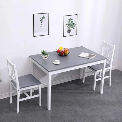 Ensemble de table à manger pour 4 personnes, ensemble de table à manger de cuisine en bois 5 pièces avec 4 chaises pour cuisine, salle à manger, restaurant, petit espace