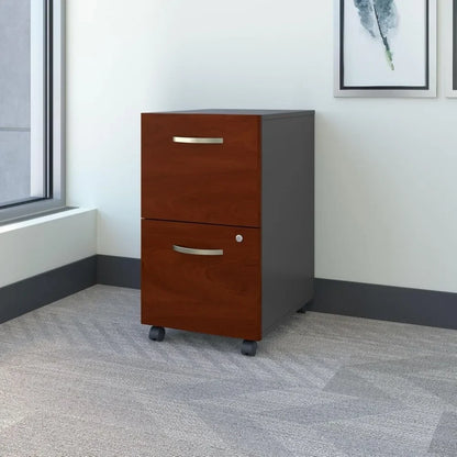 2 Drawer Rolling File Cabinet  - Assembled, Mobile Document Storage for Home or Professional Office Filing Cabinets