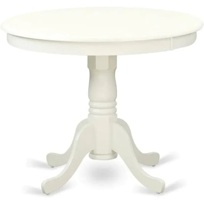 Juego de mesa de comedor de 5 piezas que incluye una mesa de cocina redonda con pedestal y 4 sillas de comedor tapizadas en tela de lino