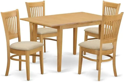 Juego de cocina Oxford de 5 piezas Oxdu5-Mah-Lc que incluye una mesa de comedor cuadrada y 4 sillas de comedor tapizadas en piel sintética, 36 x 36 pulgadas