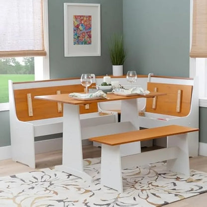 Wood Corner Dining Nook with Hidden Storage, Some Assembly Required, Seats Up To 5 People, Kitchen Nook Set