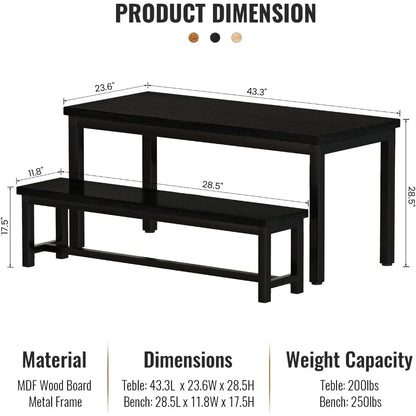 Juego de mesa de comedor, juego de cocina con 2 bancos, ideal para el hogar y la habitación, juegos de comedor de diseño moderno de alta calidad