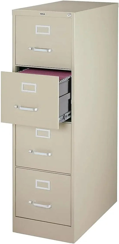 Archivador vertical de 4 cajones Staples 470383, de metal, tamaño carta, 26,5 pulgadas de profundidad