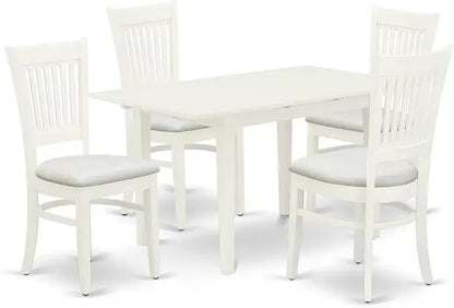 Juego de cocina Oxford de 5 piezas Oxdu5-Mah-Lc que incluye una mesa de comedor cuadrada y 4 sillas de comedor tapizadas en piel sintética, 36 x 36 pulgadas