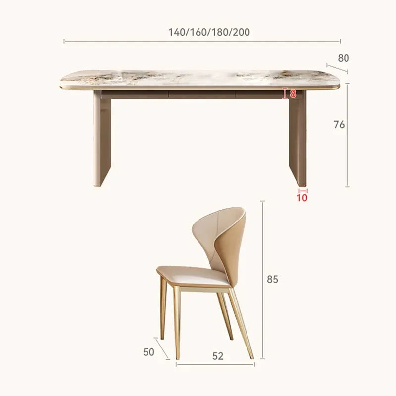 Ensemble de table à manger avec coiffeuse, chaises, console de réception en marbre, table d'appoint pour ordinateur, 8 personnes, tables basses