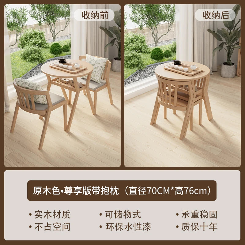 Folding Coffee Wooden Dining Table Set Chairs Small Kitchen Nordic Round Table Living Room Mesas De Comedor Home Furniture