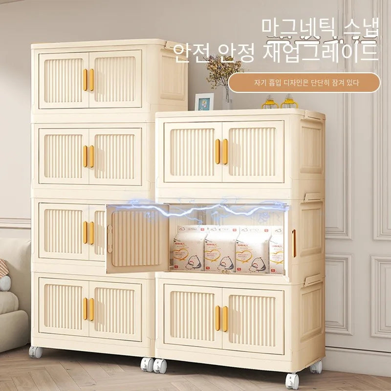 3/4/5 Layers Multifunction Folding Storage Box Organizer Box Home Living Room Cabinet Large Capacity Wardrobe Storage Cabinet