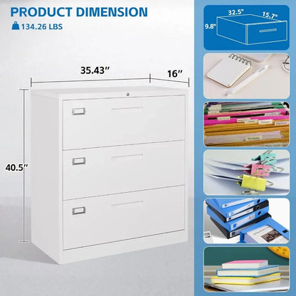 3 Drawer File Cabinets, Metal File Cabinets with Locks, Office Home File Cabinets Office, Letter Size Files Cabinets