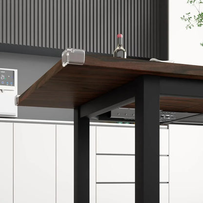 Ensemble de table à manger pour 4 à 8 personnes, ensemble de table de cuisine extensible avec 2 bancs et 2 tabourets carrés