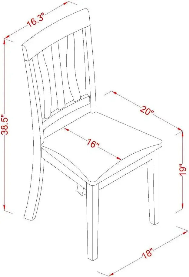 El juego de mesa de comedor de 7 piezas East West Furniture AVAT7-BLK-LC consta de una mesa de cocina ovalada con hojas de mariposa y 6 hojas de imitación L