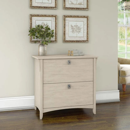 Filing Cabinets  Bush Furniture Salinas 2 Drawer Lateral File Cabinet in Antique White, Home Office Storage Solution,