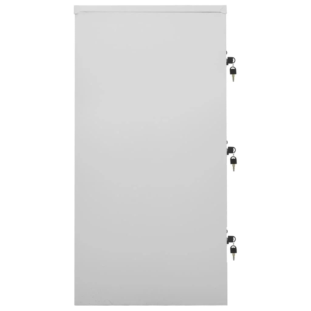 Locker Cabinet Cabinet Organizers and Storage with Locks and Doors for Living Room Office Light Grey 90x45x92.5 cm Steel