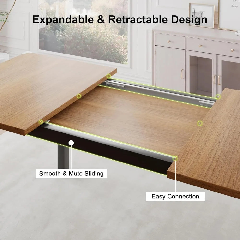 Ensemble de table à manger, table de salle à manger moderne du milieu du siècle avec chaise pour petit espace, cadre en métal robuste, ensemble de table de cuisine