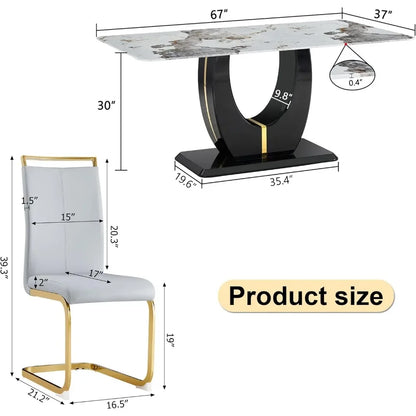 Ensemble de table à manger pour 8 personnes, ensemble de table à manger à hauteur de comptoir, ensemble de table de salle à manger 9 pièces pour meubles de cuisine et de salon