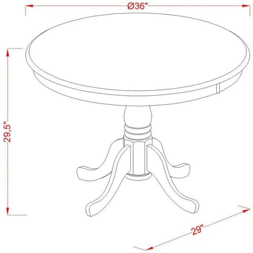 Juego de mesa de comedor de 5 piezas que incluye una mesa de cocina redonda con pedestal y 4 sillas de comedor tapizadas en tela de lino