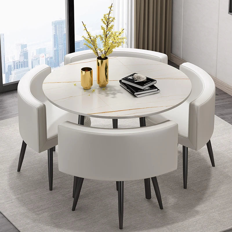 Conjuntos de comedor y salón nórdicos Conjuntos de comedor móviles sencillos para apartamentos de lujo Muebles minimalistas y modernos con acentos