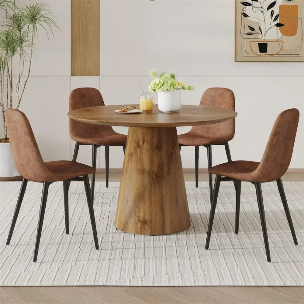 Round Dining Table Set for 4,72 Pounds Modern Kitchen Table Small 45 Inch Dinner Wood Round Dinner Table for Living Room