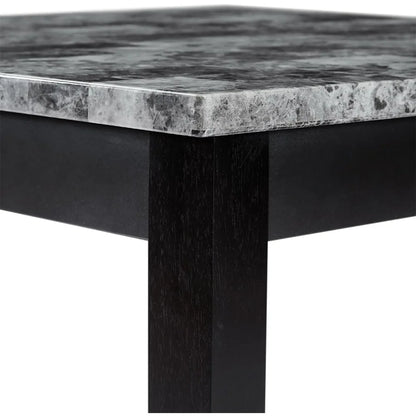 Juegos de comedor, juego de mesa de comedor de madera de 42" de altura con 4 sillas, juego de mesa de comedor Nordic Square de 5 piezas, color negro