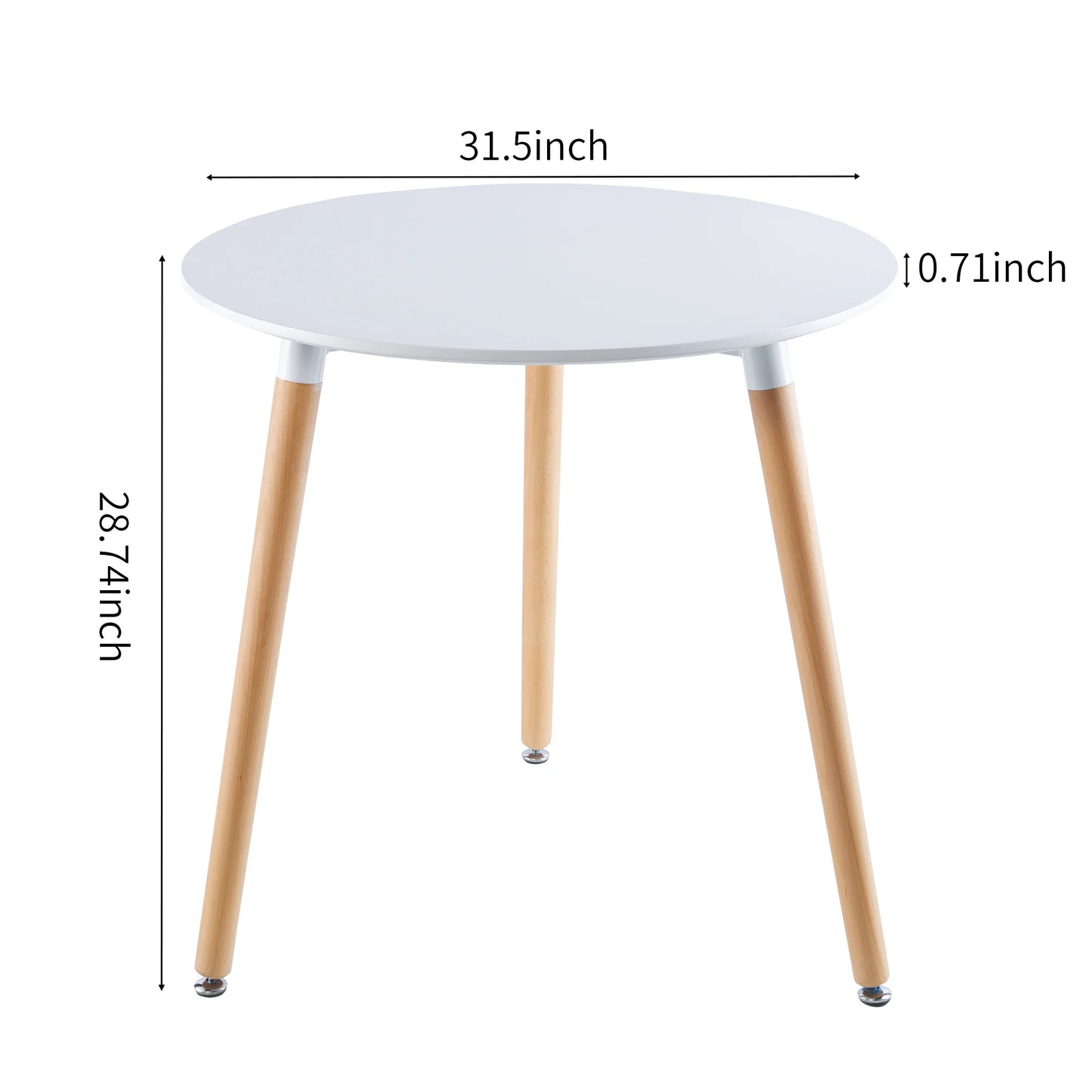 [Flash Sale]5PCS Mid-Century Dining Table Set for 2-4 People Include 1 31.5" Table + 4 Chairs White[US-W]