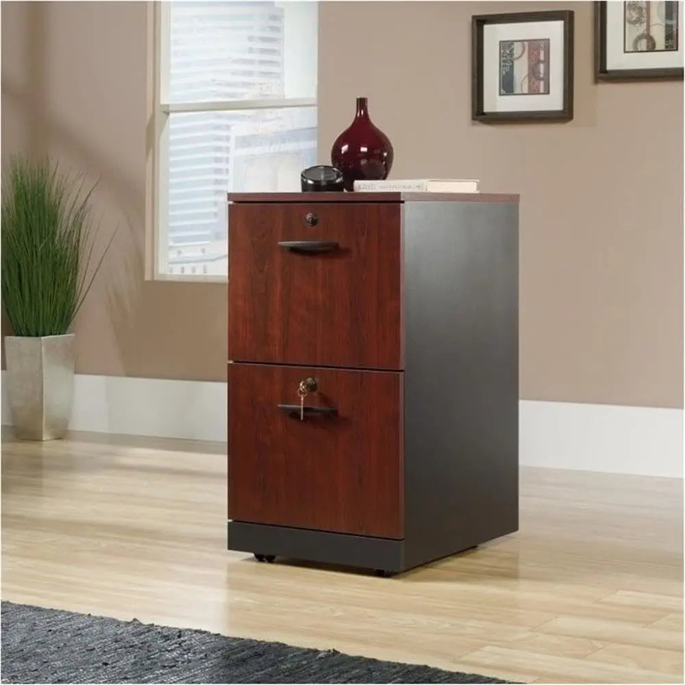 Pemberly Row 2 Drawers 28.5" Vertical Cherry Engineered Wood Filing Cabinet Lockable Easy Assembly Movable Legal/Letter Size for