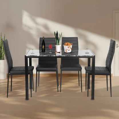 Juego de mesa de comedor Juego de mesa de comedor de vidrio para espacios pequeños Mesa de cocina y sillas para 4 mesas