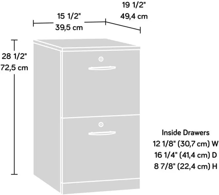 Pemberly Row 2 Drawers 28.5" Vertical Cherry Engineered Wood Filing Cabinet Lockable Easy Assembly Movable Legal/Letter Size for