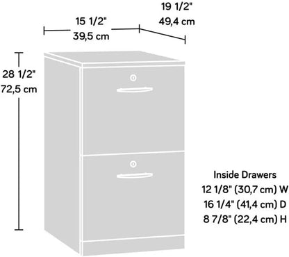 Pemberly Row 2 Drawers 28.5" Vertical Cherry Engineered Wood Filing Cabinet Lockable Easy Assembly Movable Legal/Letter Size for