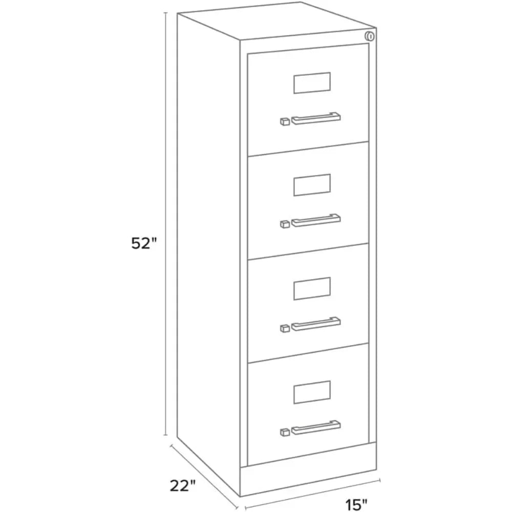 22" Deep 4 Drawer Letter File Cabinet in Putty, Fully Assembled