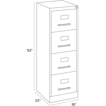 22" Deep 4 Drawer Letter File Cabinet in Putty, Fully Assembled