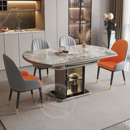 Mesas de comedor de diseño extensibles Mesas de comedor de lujo nórdicas plegables de madera Mesas de comedor redondas modernas naturales Mesa De Jantar Muebles para el hogar