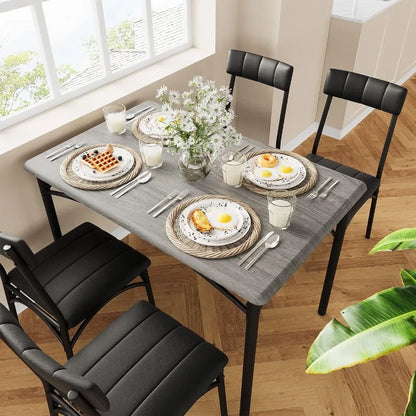 Juego de mesa de comedor rectangular con mesa de cocina y sillas, juego de mesa de cocina para espacios pequeños, apartamentos, estudios