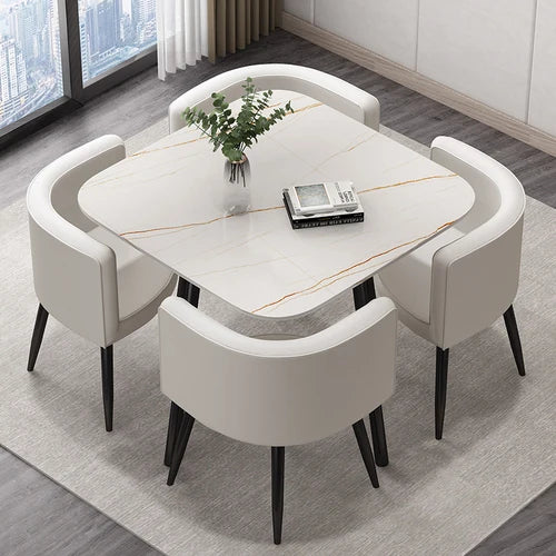 Conjuntos de comedor y salón nórdicos Conjuntos de comedor móviles sencillos para apartamentos de lujo Muebles minimalistas y modernos con acentos