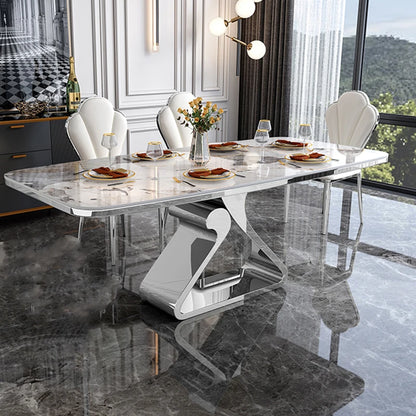 Restaurant Dining Tables Rock Slab Apartment Rectangular Dining Tables Luxury Combination Mesas De Jantar Home Furniture