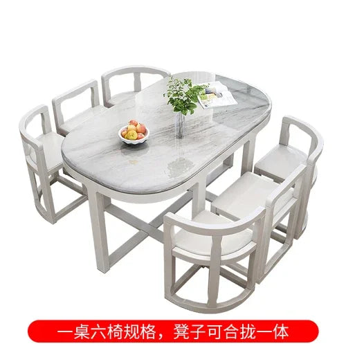 Ensembles de salle à manger modernes en bois 6 chaises Console de cuisine éclectique de grande taille Meubles de cuisine chinois Mesas De Comedor