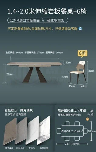 Ensembles de salle à manger extensibles Ensemble de table de cuisine complète multifonctionnelle pliante luxueuse Ensemble de chaises Grands meubles Cuisine Meubles de maison