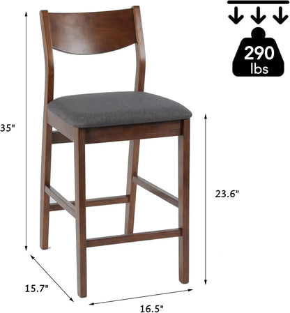 Ensemble de salle à manger en bois pour 4 personnes, ensemble table et chaises de petit-déjeuner de cuisine du milieu du siècle, table haute de pub rustique et tabourets de bar