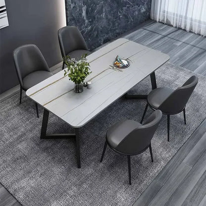 Mesa de comedor negra de lujo con patas de metal modernas para apartamentos, mesas de centro para computadora, mesas de balcón, mesas de Jantar, muebles de biblioteca nuevos